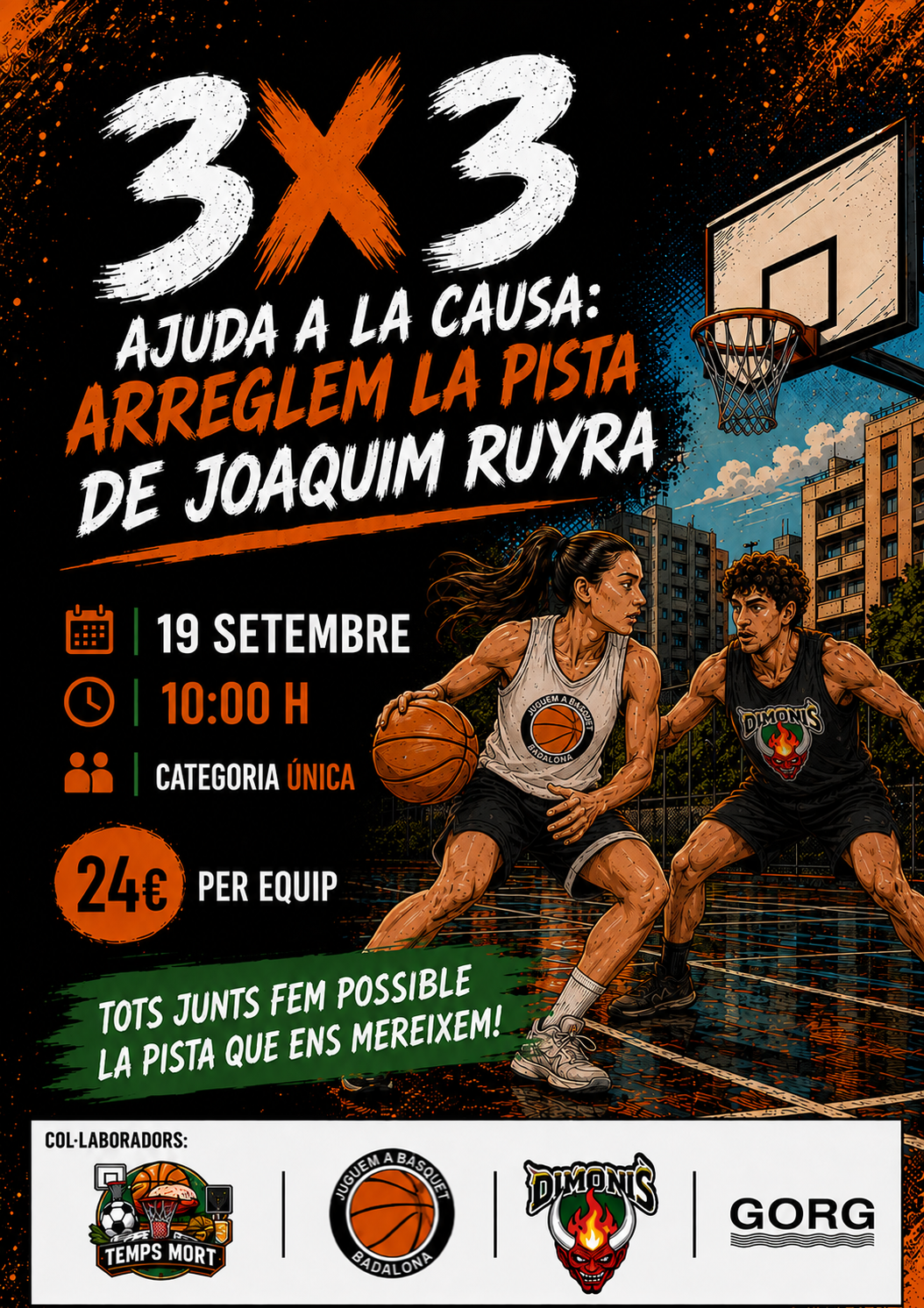 Cartell Torneig 3x3 Badalona 19 setembre 2026