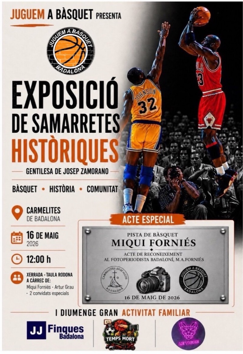 Cartell exposició samarretes històriques i acte Miqui Forniés