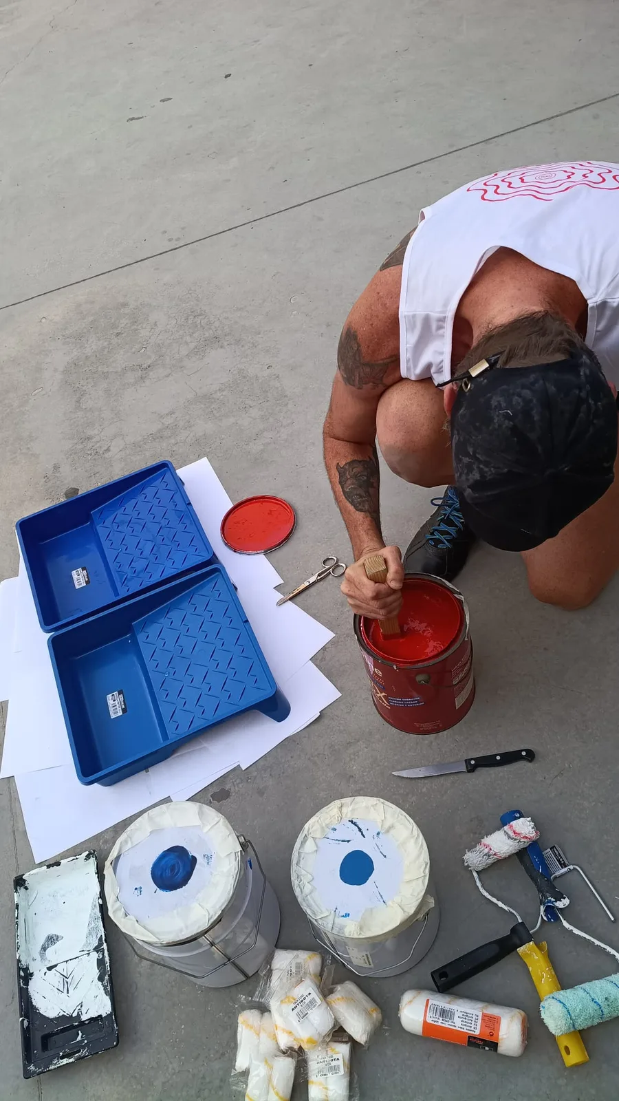 Preparant i barrejant la pintura