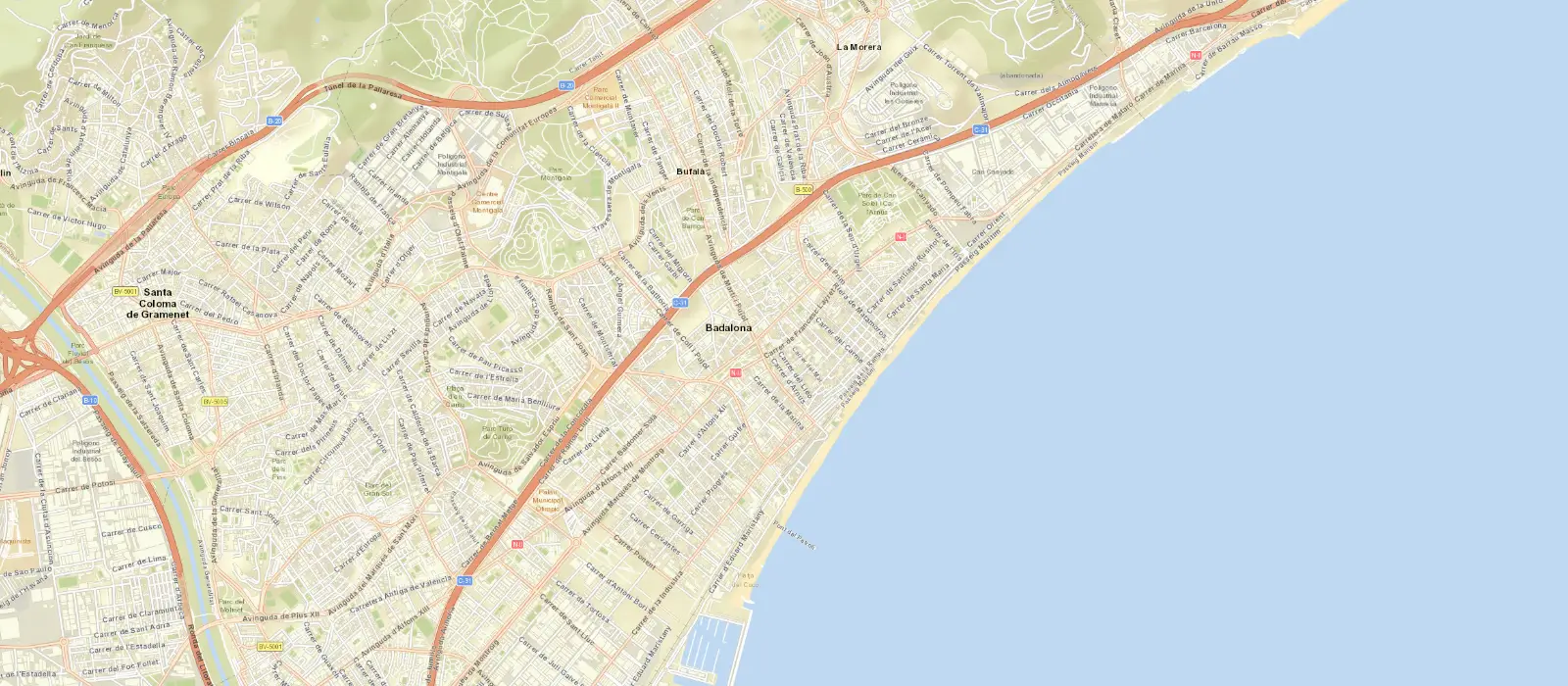 Mapa de Badalona